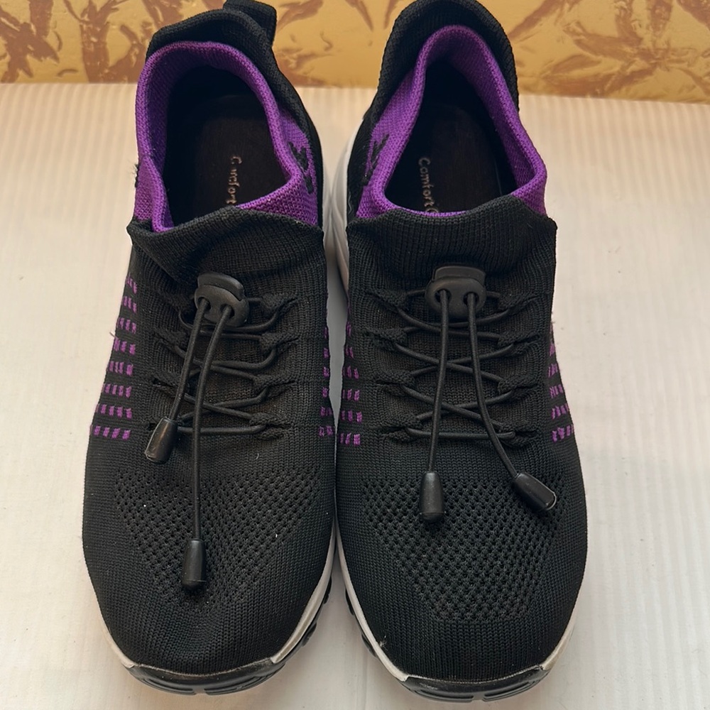 Black and Purple Women's Sneakers Comfort Wear 9